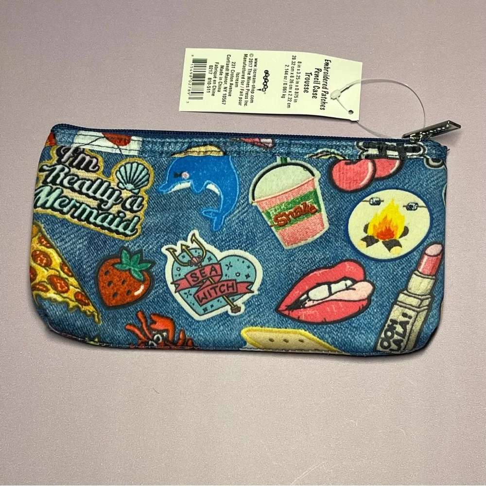 NWT iscream Bundle Pencil Case Memo Pad Embroidered Patches Sugar Candy Themed